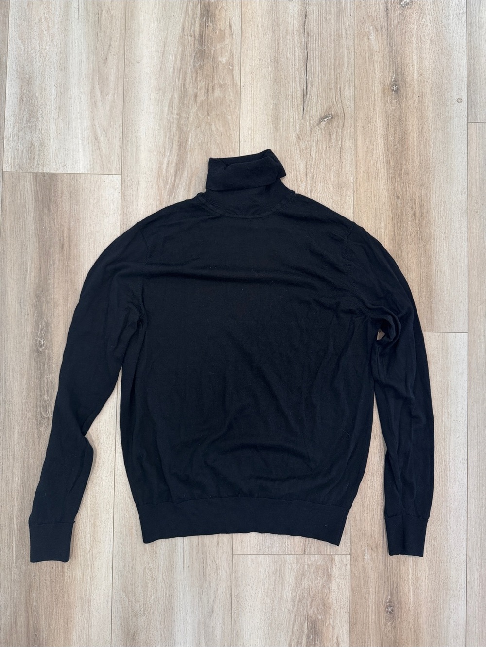 Uniqlo Black Men's 100% Merino wool Turtleneck Knit Sweater